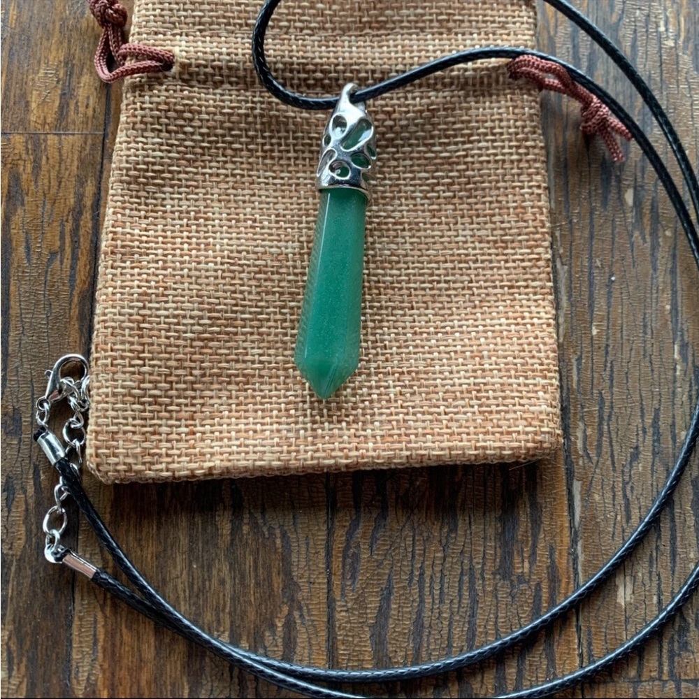 Green Aventurine Mens Necklace Mens Crystal Necklace Aventurine Unisex Necklace
